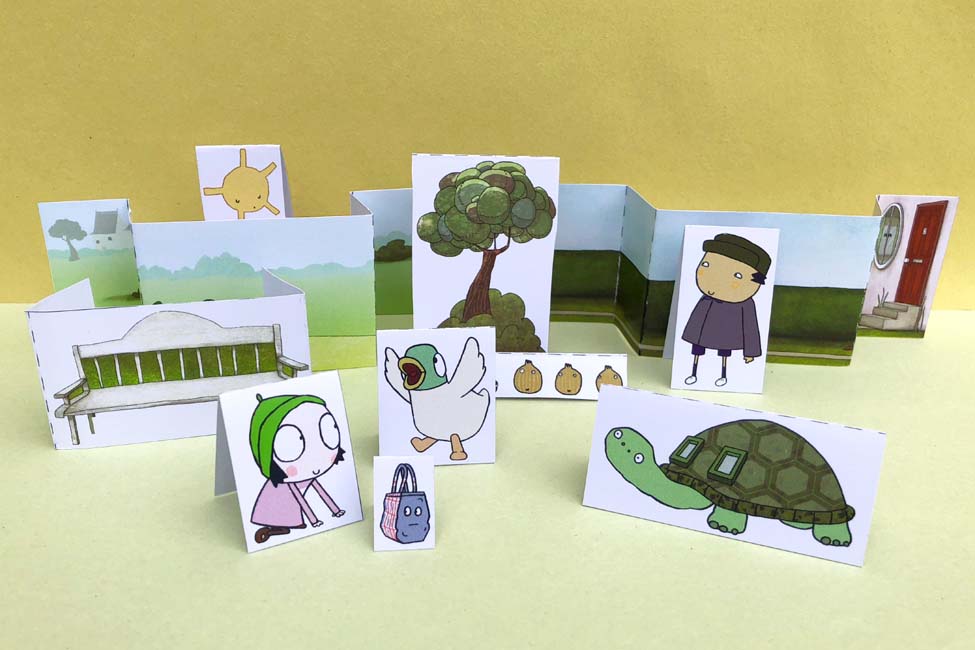 Sarah and duck pocket puppet set 