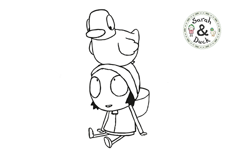 Sitting Colouring Sheet - Sarah and Duck Official Website